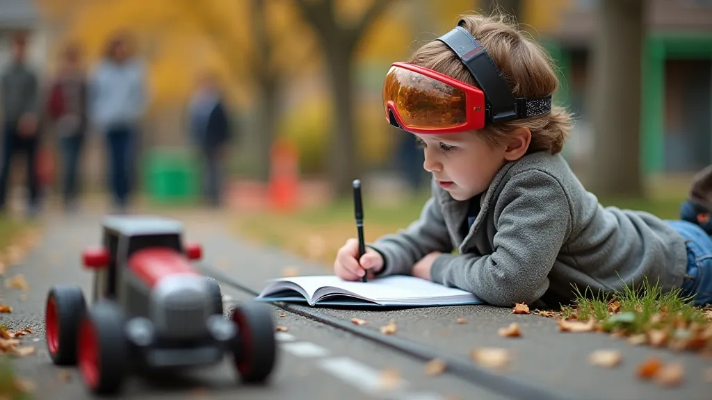 Child observing soap box car race