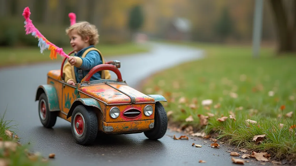 Colorful and decorated soap box car