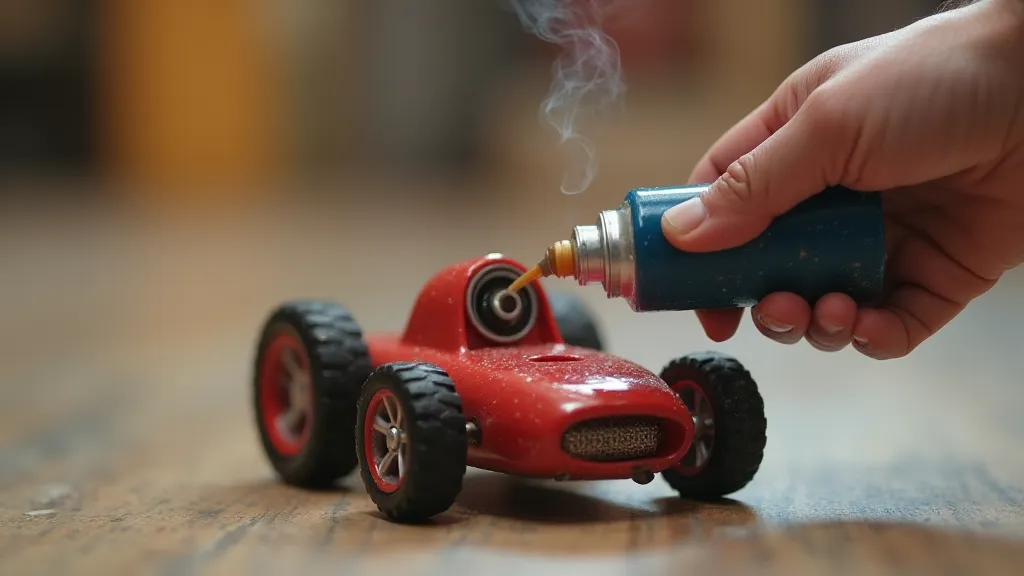Applying Lubricant to Soap Box Car Wheel