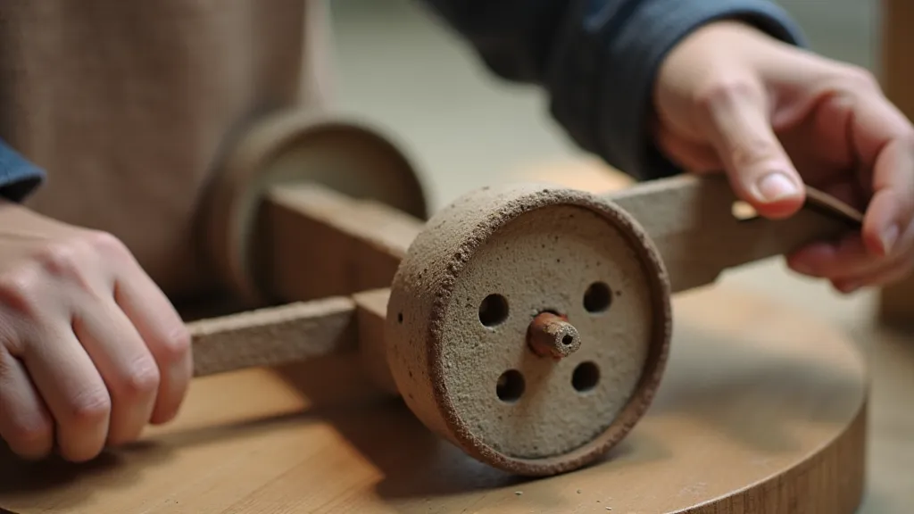 Close-up of soap box car wheel and axle assembly