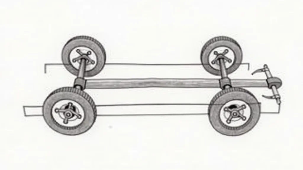 Diagram of soap box car chassis and wheel placement