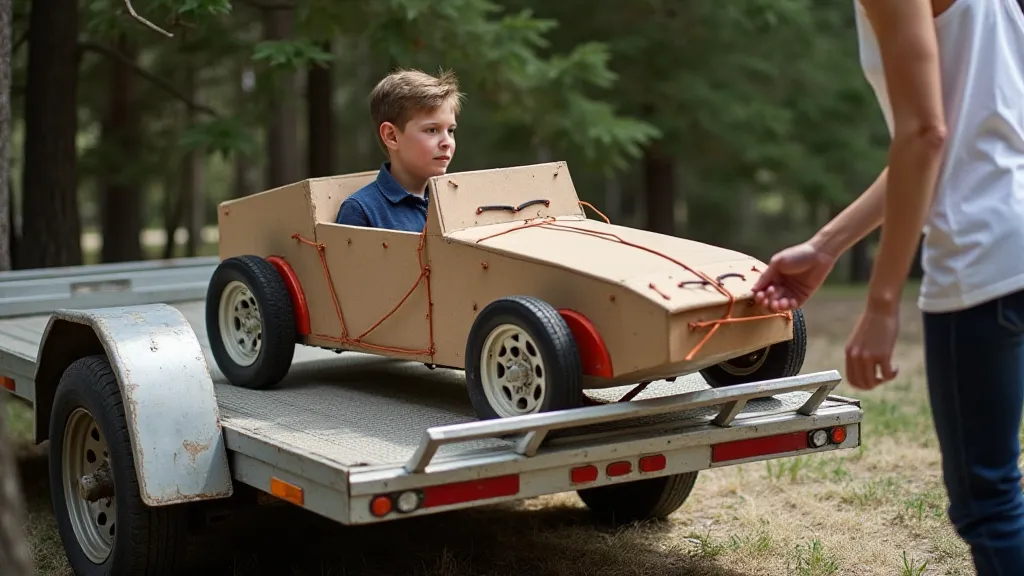 Soap Box Car Loading onto Trailer